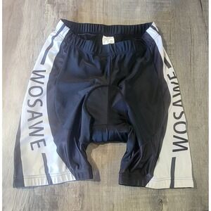 Wosawe Cycling Shorts  Black / White Nylon‎ Spandex Blend Padded Size XL